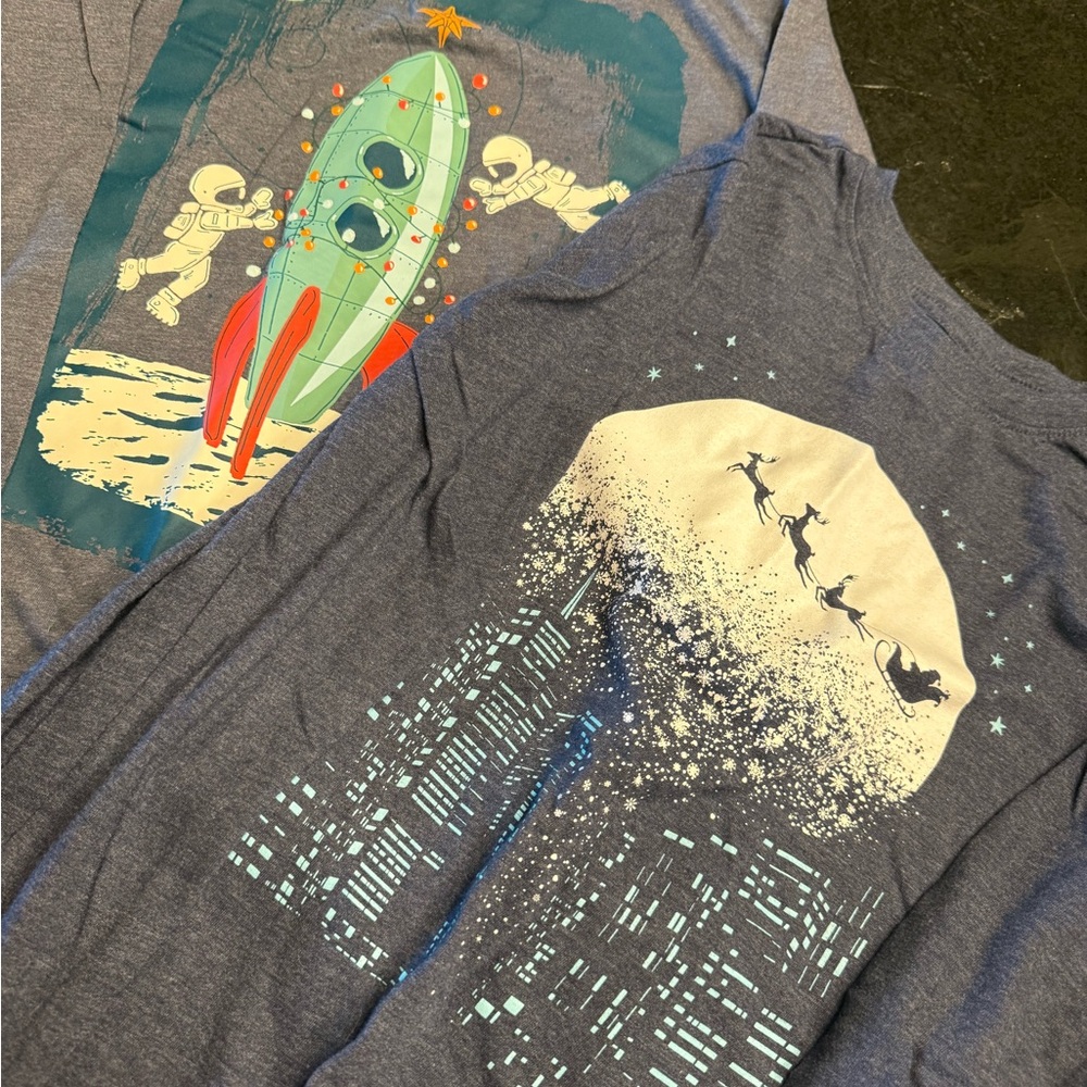 Cat & Jack Holiday Long Sleeve Tees - Gray